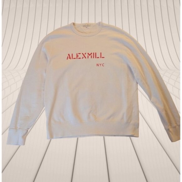 Alex Mill NYC Crewneck Cream Pullover Sweatshirt XL 100% Cotton - Picture 1 of 6